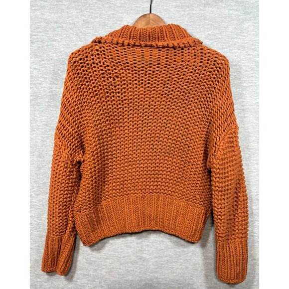 Free People Sweater Womens XS Orange Dolman Chunky Knit My Only Sunshine - Picture 4 of 5